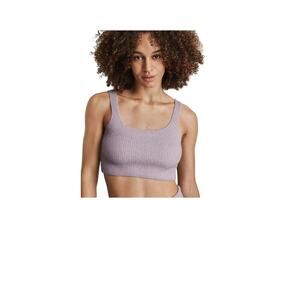 Everlane Purple Wool Blend Crop Tank Top XS Cozy Stretch Knit Minimalist